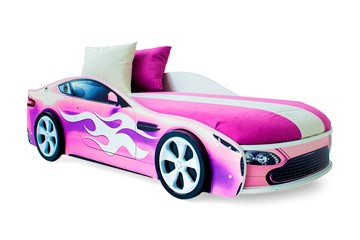 Кровать-машина в детскую Бондимобиль розовый в Ярославле - предосмотр