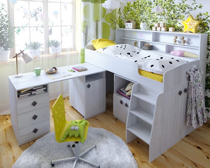 Кровать-чердак в детскую Малыш-5, цвет Винтерберг в Ярославле - изображение 7