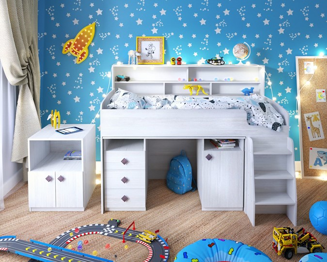Кровать-чердак в детскую Малыш-5, цвет Винтерберг в Ярославле - изображение 8