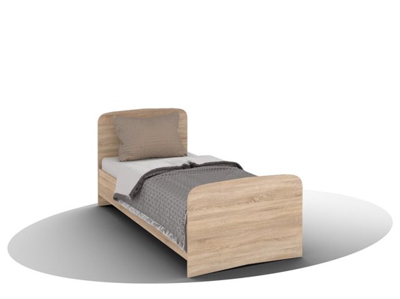 Односпальная кровать ВЕГА Кровать Кр-08 900 с плоским основанием (Сонома) в Ярославле - изображение