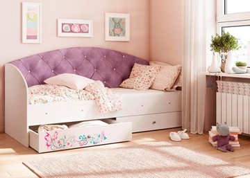 Кровать с ящиками Эльза без бортика, Фиолетовый (латы) в Ярославле