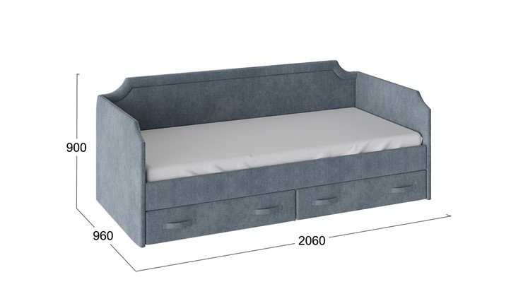 Кровать детская Кантри Тип 1, ТД-308.12.02 (Замша синяя) в Ярославле - изображение 2