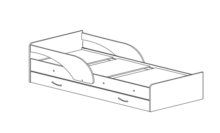 Кровать с бортиками Максимка, корпус Млечный дуб, фасад Розовый в Рыбинске - изображение 1
