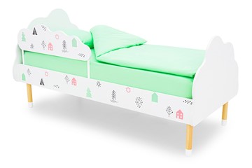 Кровать в детскую Stumpa Облако "Домики розовый, бирюзовый" в Ярославле - предосмотр
