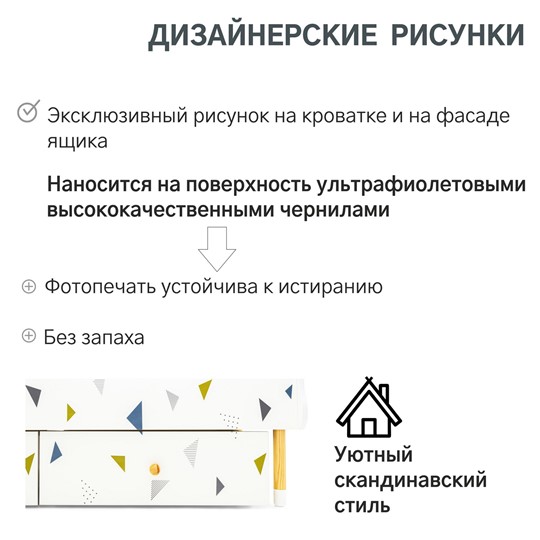 Кровать в детскую Stumpa Облако "Треугольники зеленый, синий" в Ярославле - изображение 18