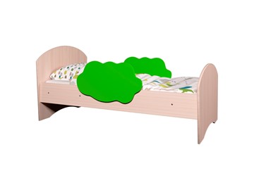 Детская кровать с бортиками Тучка, корпус Дуб млечный, фасад Лайм в Ярославле