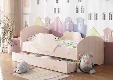 Детская кровать Тучка с ящиком, корпус Дуб млечный, фасад Дуб млечный в Рыбинске