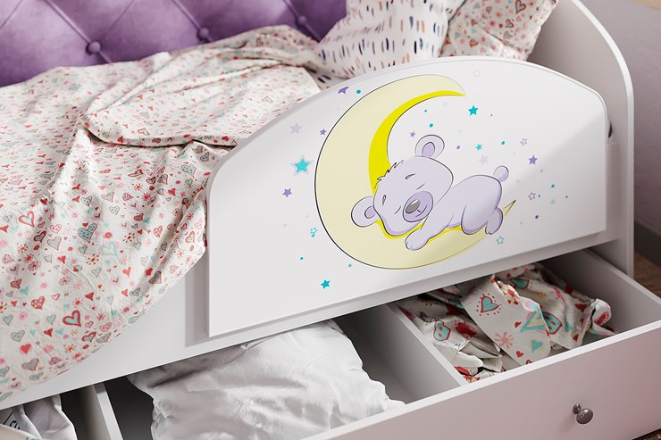 Детская кровать с ящиками Звездочка с бортиком, Бежевый в Ярославле - изображение 2