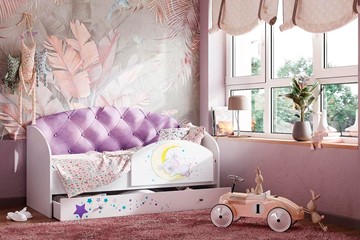 Детская кровать Звездочка с бортиком, Фиолетовый в Ярославле - предосмотр