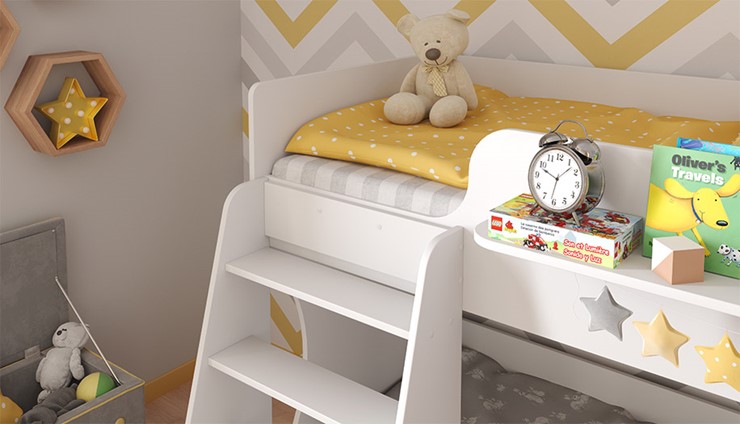 Кровать-чердак POLINI Kids Dream 1500 Белый в Ярославле - изображение 4