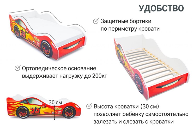 Кровать-машина детская Тачка красная в Ярославле - изображение 5