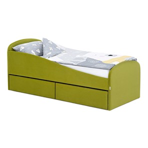 Кровать в детскую с ящиками Letmo 190х80 оливковый (велюр) в Ярославле - предосмотр