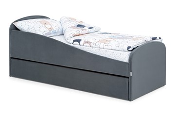 Мягкая кровать с ящиком Letmo графит (велюр) в Ярославле - предосмотр