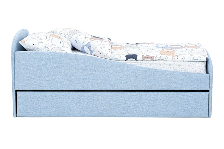 Мягкая кровать с ящиком Letmo небесный (рогожка) в Ярославле - изображение 10
