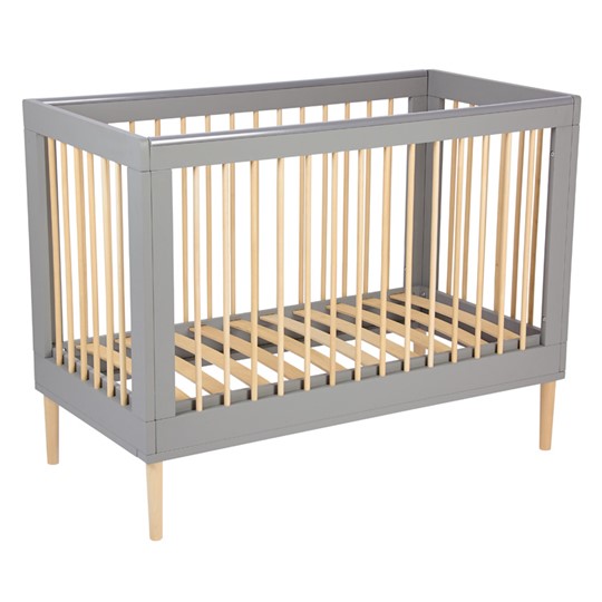Кровать для новорожденных POLINI Kids Simple 360 Серый / Натуральный в Ярославле - изображение 1