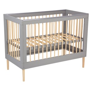 Кровать для новорожденных POLINI Kids Simple 360 Серый / Натуральный в Ярославле - предосмотр 3