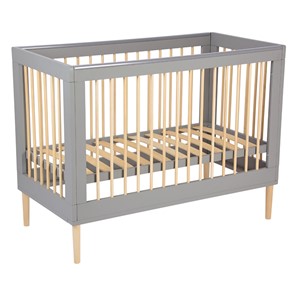Кровать для новорожденных POLINI Kids Simple 360 Серый / Натуральный в Рыбинске