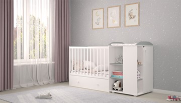 Детская кровать с комодом POLINI Kids Ameli 800 Белый / Серый, серия AMELI в Ярославле - предосмотр 2