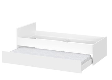 Выкатная кровать в детскую Токио, белый текстурный (одинарная (0,9х2,0) + выкатная) в Ярославле - предосмотр