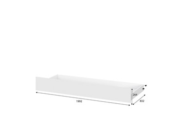 Выкатная кровать в детскую Токио, белый текстурный (одинарная (0,9х2,0) + выкатная) в Рыбинске - предосмотр 4
