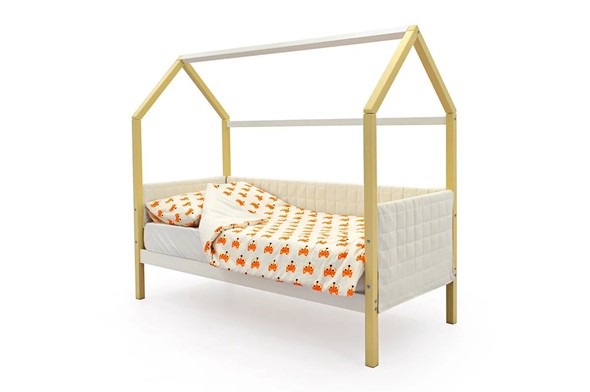 Кровать-домик в детскую «Svogen бежево-белый» мягкая в Ярославле - изображение