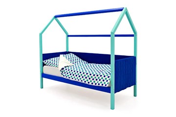 Детская кровать-домик Svogen, мятный-синий мягкая в Ярославле - предосмотр