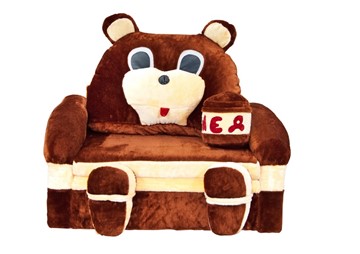 Диван детский Медведь с подушкой, ширина 120 см в Рыбинске