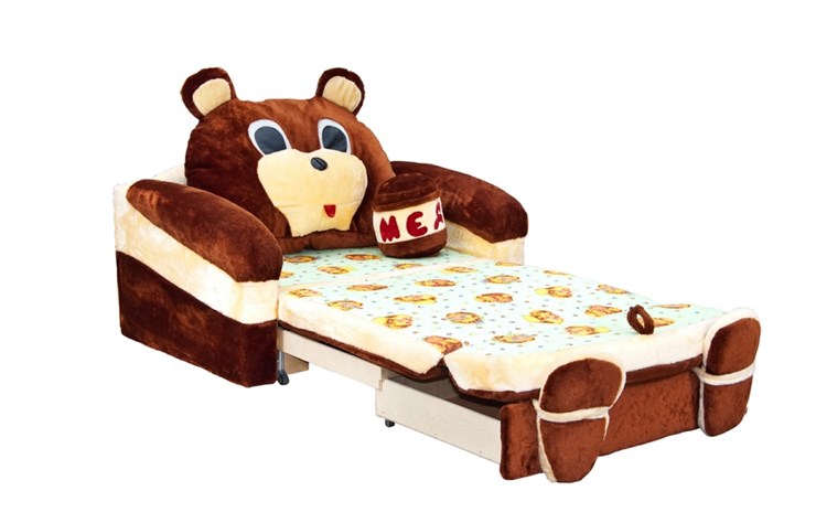 Диван детский Медведь с подушкой, ширина 120 см в Ярославле - изображение 2