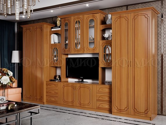 Гостиный гарнитур Альберт со шкафами, глянцевый в Ярославле - изображение