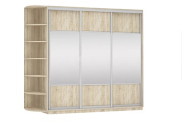 Шкаф трехдверный Экспресс (Комби), со стеллажом 2700х600х2200, дуб сонома в Ярославле