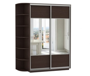 Шкаф 2-дверный Экспресс (Комби), со стеллажом 1700x600x2200, венге в Ярославле
