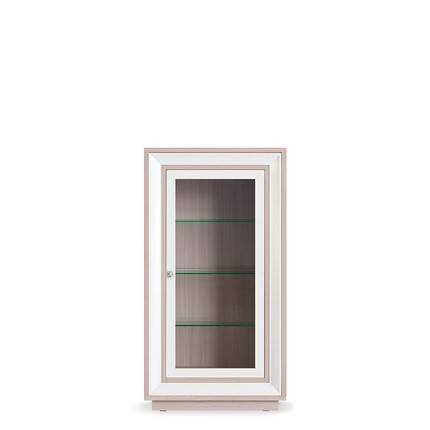 Шкаф низкий  (1 стеклодверь) Прато 776, Ясень светлый \ жемчуг в Ярославле - изображение