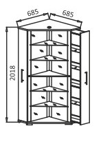 Угловой шкаф Витрина - 2 в Ярославле - изображение 2