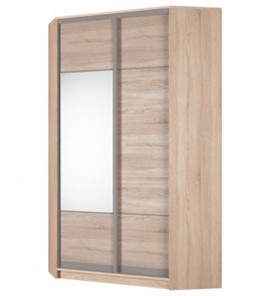 Угловой шкаф Аларти (YA-230х1250(602) (2) Вар. 2; двери D3+D4), с зеркалом в Ярославле - предосмотр