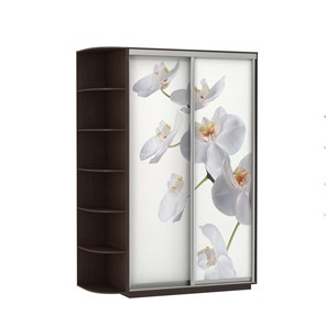 Шкаф 2-х дверный Экспресс 1500x600x2200, со стеллажом, Орхидея белая/венге в Ярославле - предосмотр