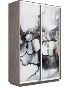 Шкаф 2-х дверный Экспресс 1400x450x2400, Абстракция серая/бетон в Ярославле