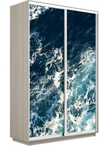 Шкаф 2-дверный Экспресс 1400x450x2400, Морские волны/шимо светлый в Ярославле
