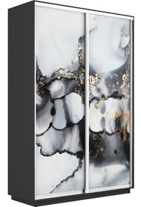 Шкаф Экспресс 1400x600x2400, Абстракция серая/серый диамант в Ярославле