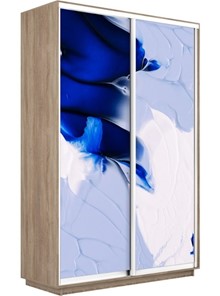 Шкаф 2-дверный Экспресс 1600x450x2200, Абстракция бело-голубая/дуб сонома в Ярославле