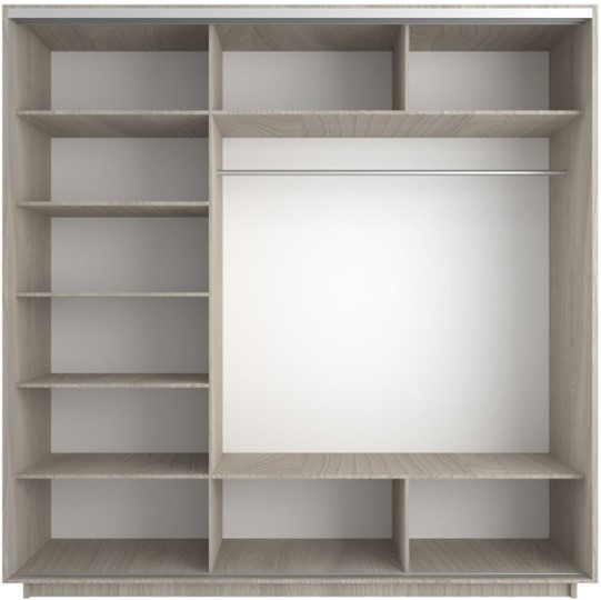 Шкаф 3-створчатый Экспресс (3 зеркала) 2100х600х2200, шимо светлый в Ярославле - изображение 2