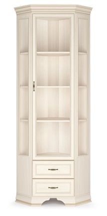 Угловой шкаф-витрина Сиена, Бодега белый / патина золото в Ярославле - изображение