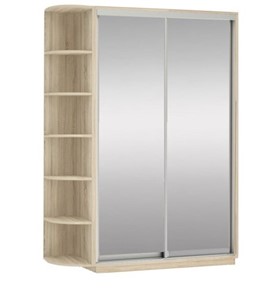 Шкаф 2-дверный Экспресс (2 зеркала), со стеллажом 1900x600x2400, дуб сонома в Ярославле - предосмотр