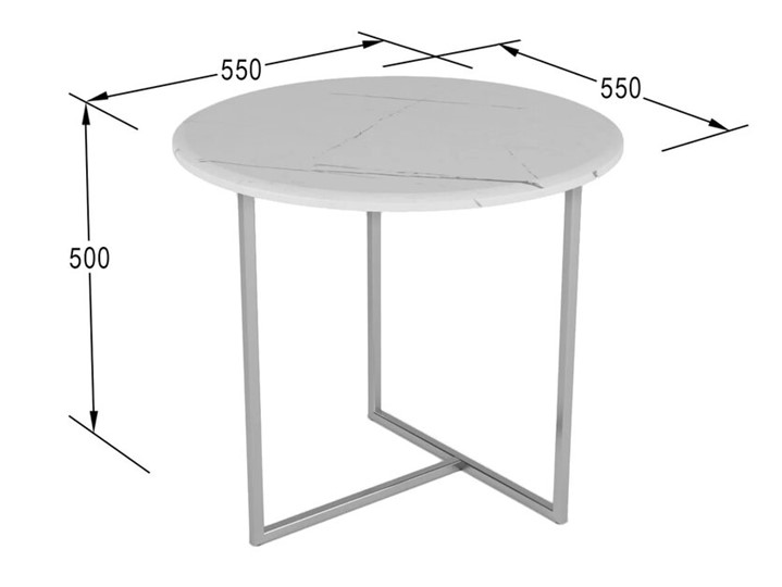 Круглый столик Альбано (белый мрамор-хром) в Ярославле - изображение 2
