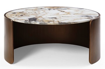 Круглый стол CT3095CL (D90) белая керамика /бронзовый в Ярославле - предосмотр