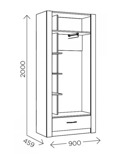 Шкаф гардеробный Ева 5 М1 дуб ирландский/белый матовый в Ярославле - изображение 2
