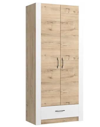 Шкаф гардеробный Ева 5 М1 дуб ирландский/белый матовый в Ярославле - изображение