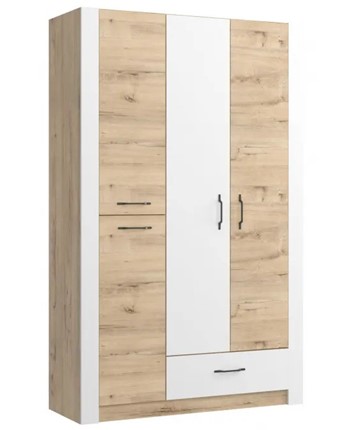 Шкаф гардеробный Ева 5 М2 дуб ирландский/белый матовый в Ярославле - изображение
