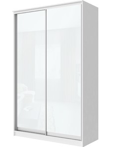 Шкаф 2-х створчатый Хит-22-12-22 с цветным стеклом, белое №10, Белый корпус в Ярославле