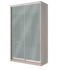 Шкаф 2-х дверный Хит-22-14-22 с цветным стеклом, средне-серый 074, Дуб сонома в Ярославле - предосмотр