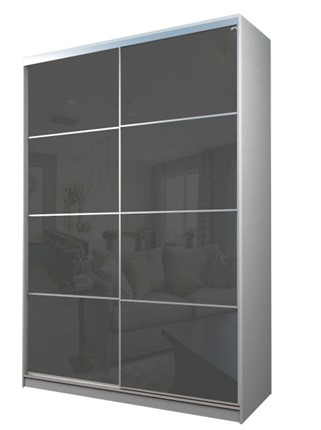 Шкаф 2-х створчатый MAX МШ-25-6-18-22, Профиль Серебро/Цвет Белый/Oracal Темно-серый в Ярославле - изображение